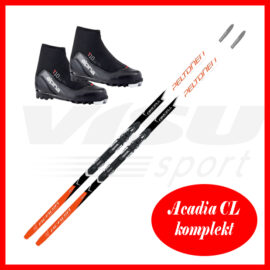 Cross country skiing track in winter